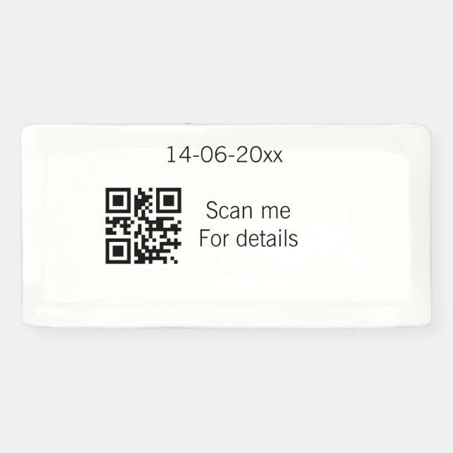 Banderoles Ajouter un nom de couple date année Q R code ici m (Horizontal)