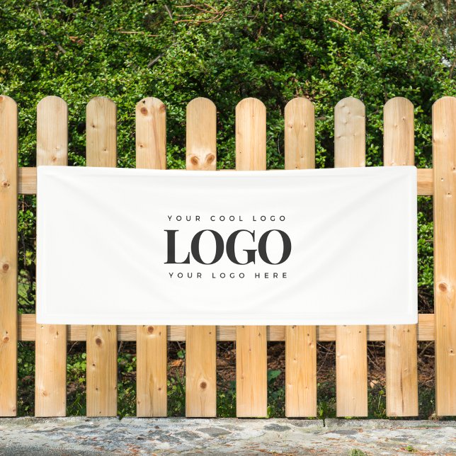 Banderoles Ajouter votre logo commercial Rectangle Simple Min (Créateur téléchargé)
