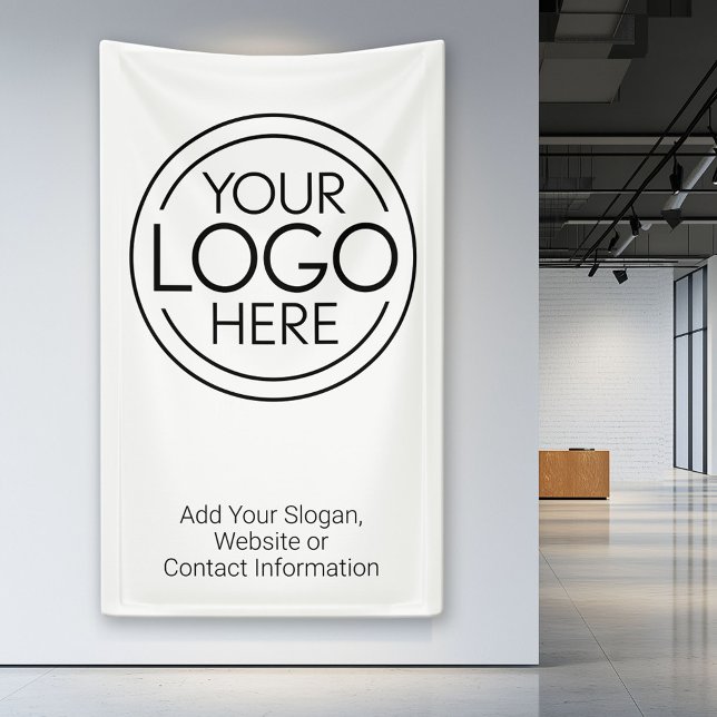 Banderoles Ajouter Votre Logo Entreprise Moderne Minimaliste (Custom Vertical Banner for Business)