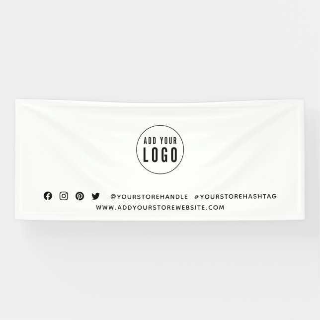 Banderoles Ajouter votre logo Social Media Branding Marketing (Horizontal)