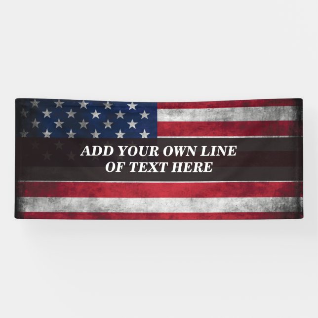 Banderoles Ajouter votre texte sur le drapeau américain (Horizontal)
