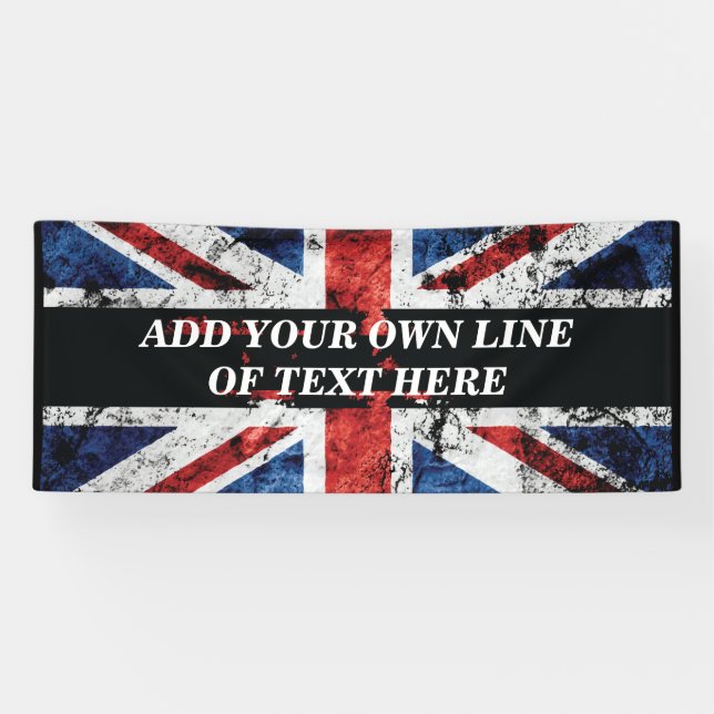Banderoles Ajouter votre texte sur le drapeau anglais Jeu d'o (Horizontal)