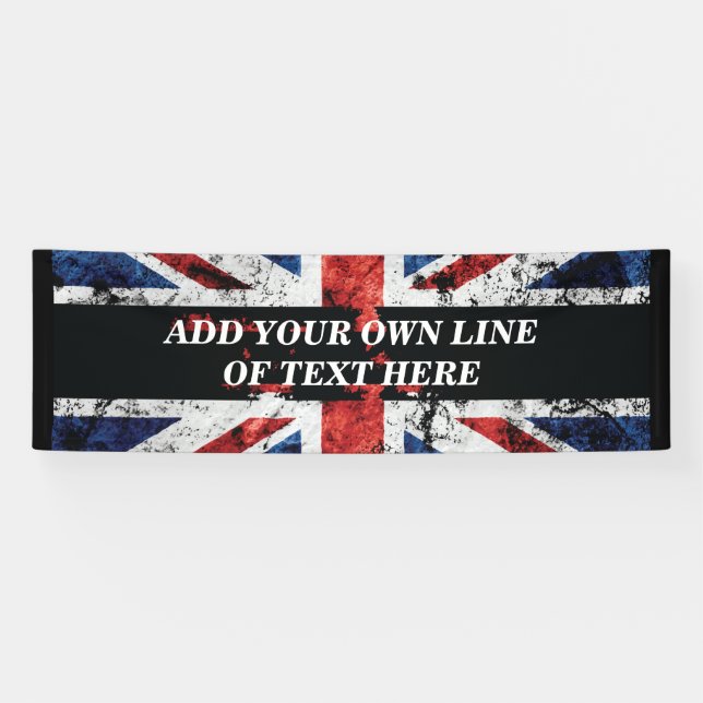 Banderoles Ajouter votre texte sur le drapeau anglais Jeu d'o (Horizontal)