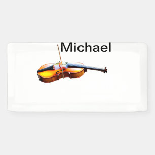 Banderoles Ajoutez votre nom texte brun amateur de violon mus