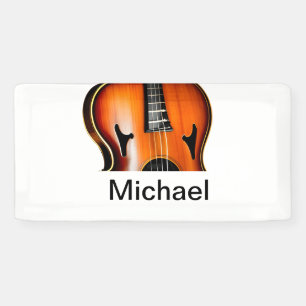 Banderoles Ajoutez votre nom texte brun amateur de violon mus