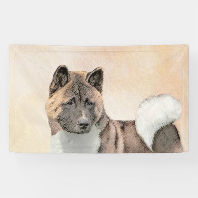 Banderoles Akita Peinture - Cute Original Chien Art (Horizontal)