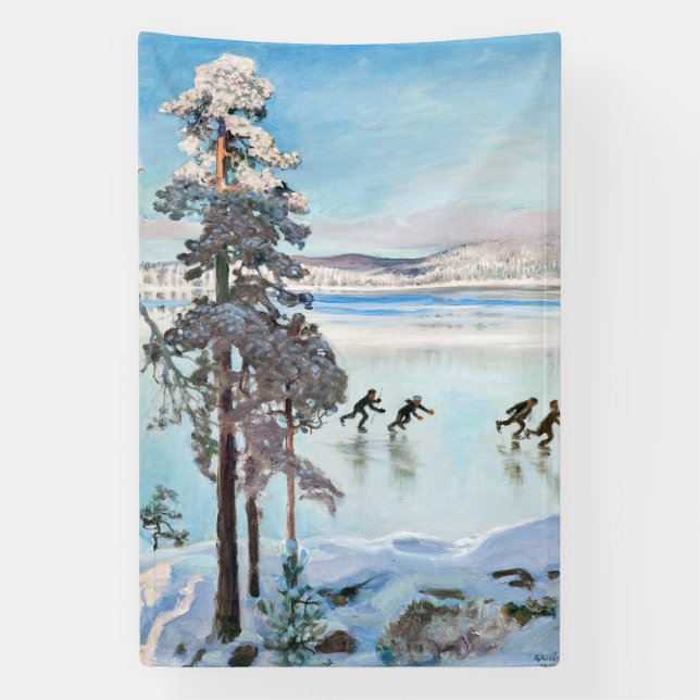 Banderoles Akseli Gallen-Kallela - Skaters près de Kalela Sho (Verticale)