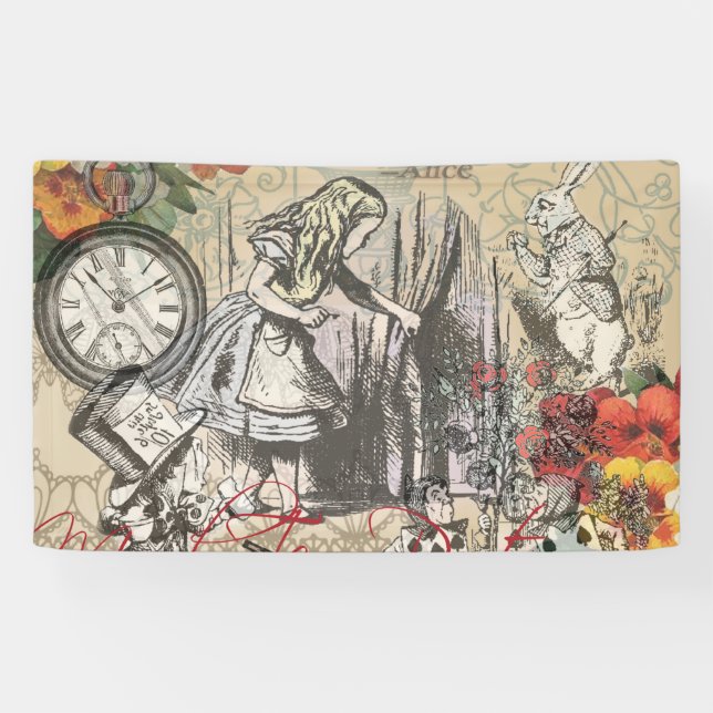 Banderoles Alice au pays des merveilles Rideau Art classique (Horizontal)