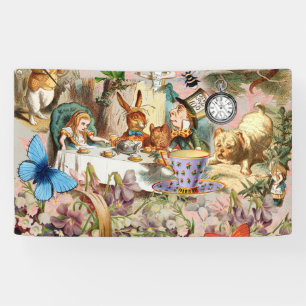 Banderoles Alice au pays des merveilles Tea Party Art