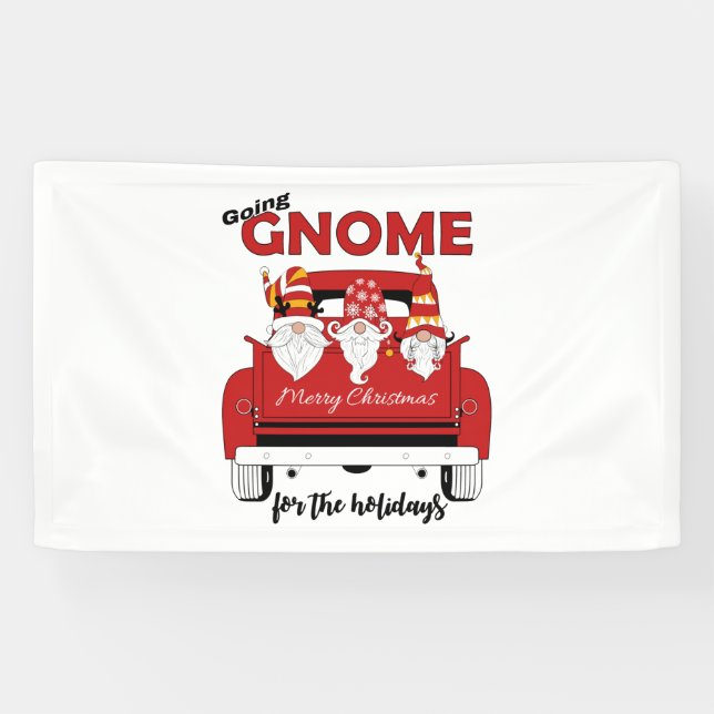 Banderoles Aller Gnome Pour Les Fêtes Noël (Horizontal)