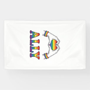 Banderoles Ally Arc-en-ciel Mains Cœur Vintage Fierté Chemise
