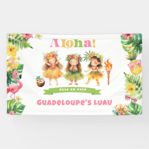 Banderoles Aloha Fille tropicale Luau fête d'anniversaire