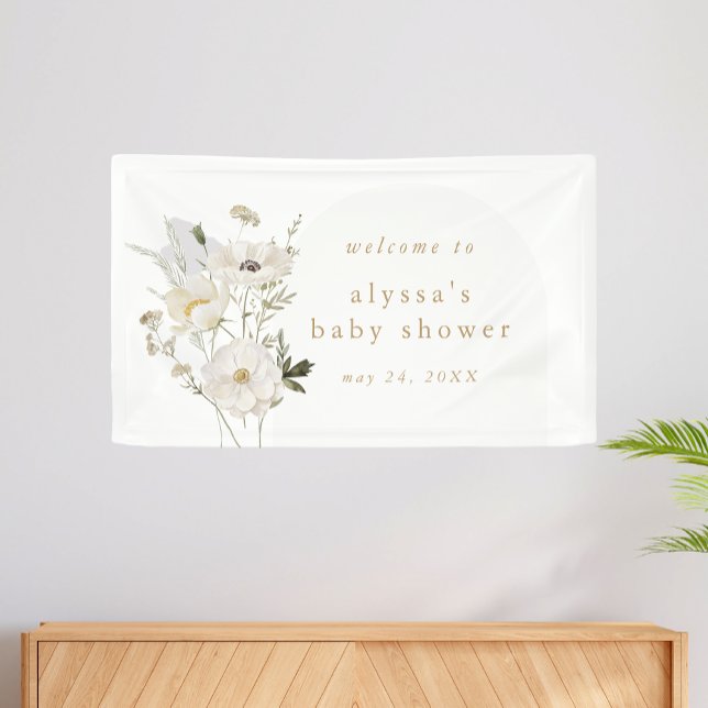 Banderoles ALYSSA Floral Summer Boho Wild Flower Baby shower (ALYSSA Floral Summer Boho Wild Flower Baby Shower Banner)