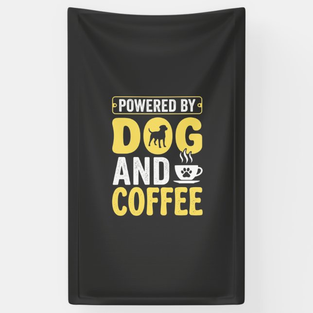 Banderoles Amateur de café chien propulsé par le design (Vertical)