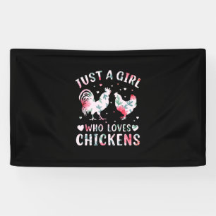 Banderoles Amateur de poulet Fille qui aime les poulets