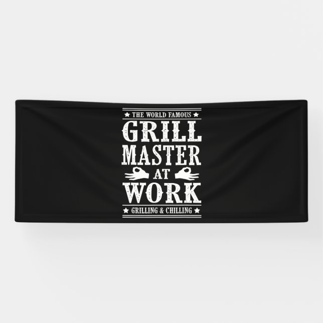Banderoles Amateurs de barbecue | Le Célèbre Maître Grill Au  (Horizontal)