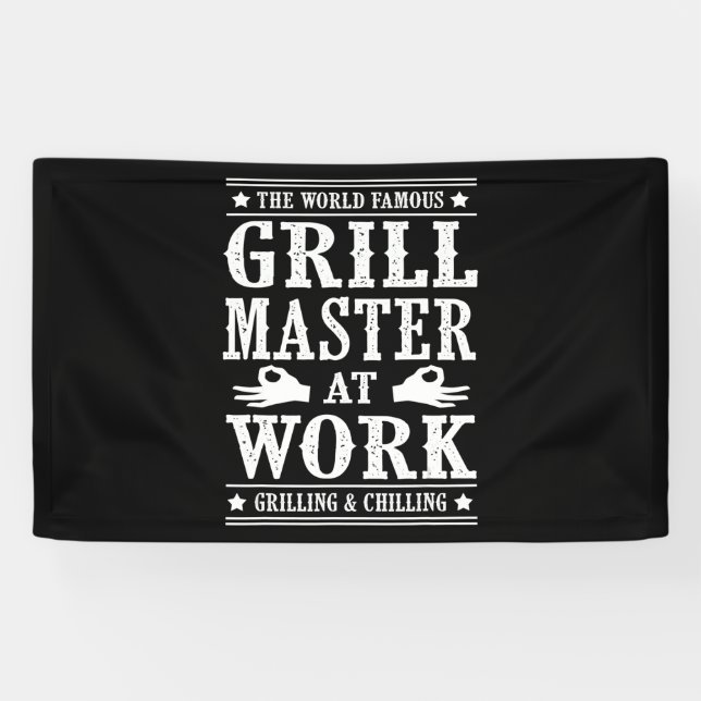 Banderoles Amateurs de barbecue | Le Célèbre Maître Grill Au  (Horizontal)