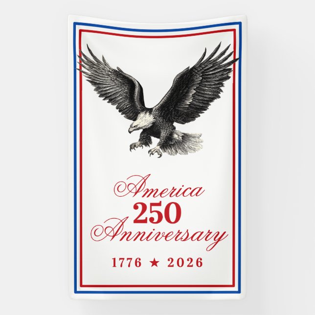 Banderoles America 250 Anniversary Bald Eagle (Verticale)