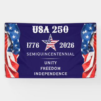 Banderoles America 250 Unity Freedom Independence Patriotic