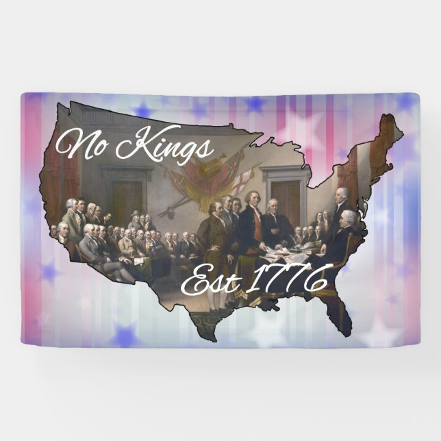 Banderoles America No Kings Est 1776 (Horizontal)