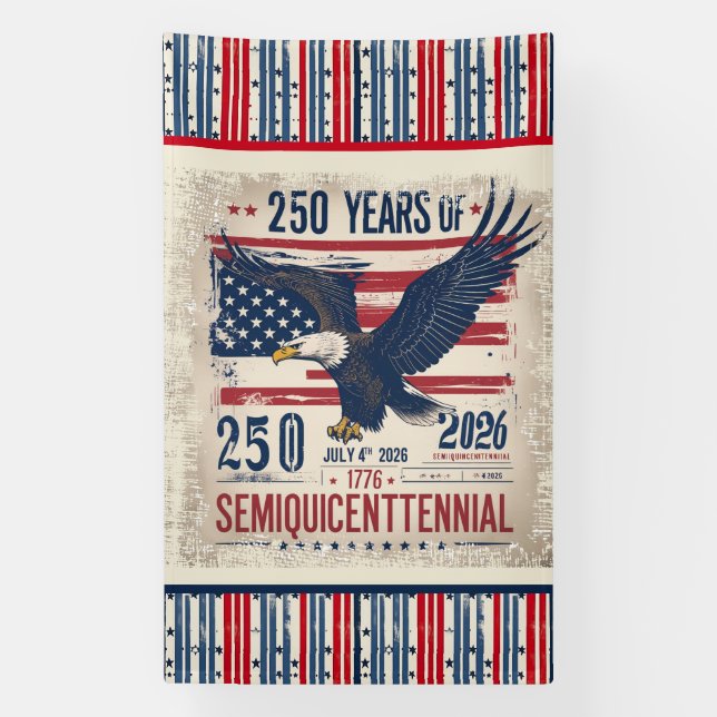 Banderoles America’s 250th Anniversary Semiquicentennial  (Verticale)