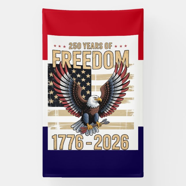 Banderoles American 250‑Year Freedom Tribute (Verticale)