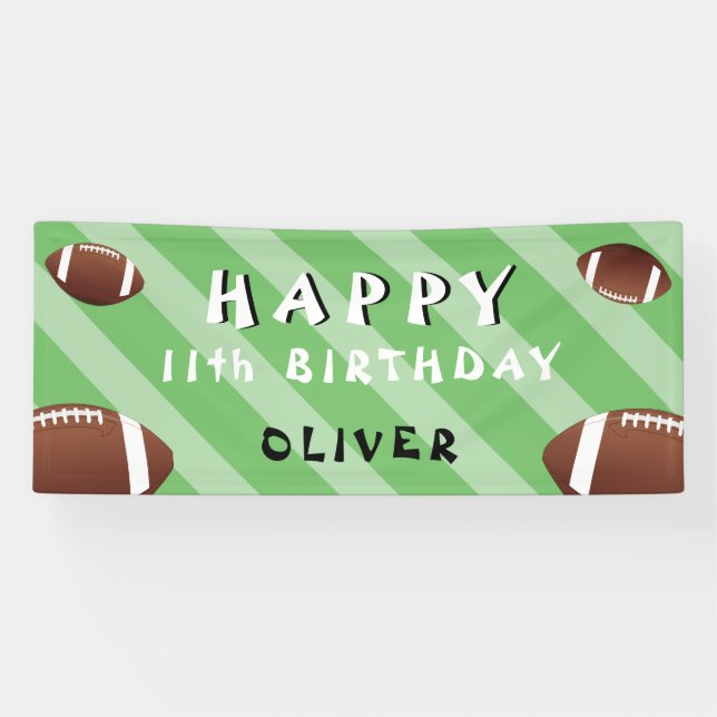 Banderoles American Football Ball Sports fête d'anniversaire (Horizontal)