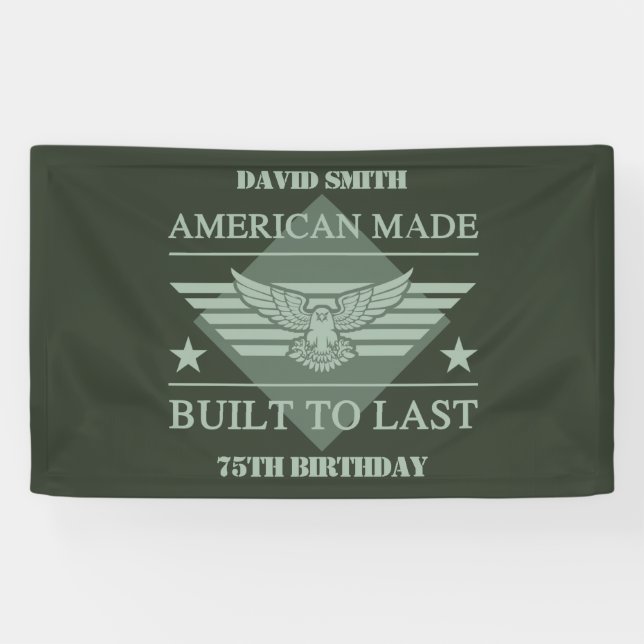 Banderoles American Made 75th Birthday (Horizontal)
