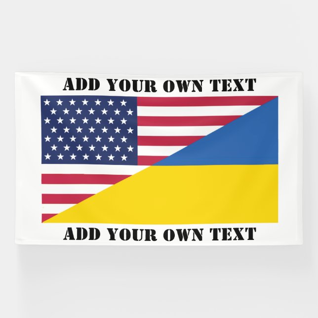 Banderoles American support towards Ukraine Throw Pillow (Horizontal)