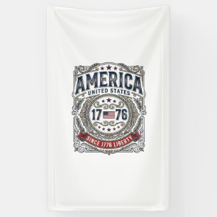 Banderoles Amérique Vintage 1776 Liberté Patriotique