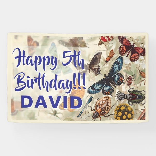 Banderoles Amour Bugs Anniversaire Fête Insectes Thème (Horizontal)