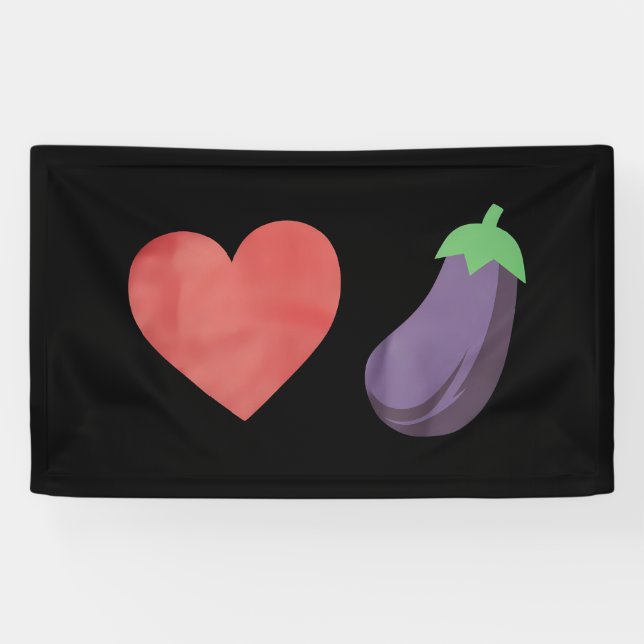 Banderoles Amour Eggplant Funny Gay Pride LGBTQ (Horizontal)