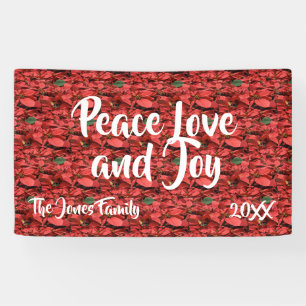 Banderoles Amour et joie de paix de poinsettia