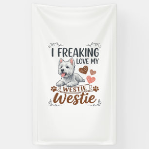 Banderoles Amour fou de coeurs et de pattes de chien Westie_1