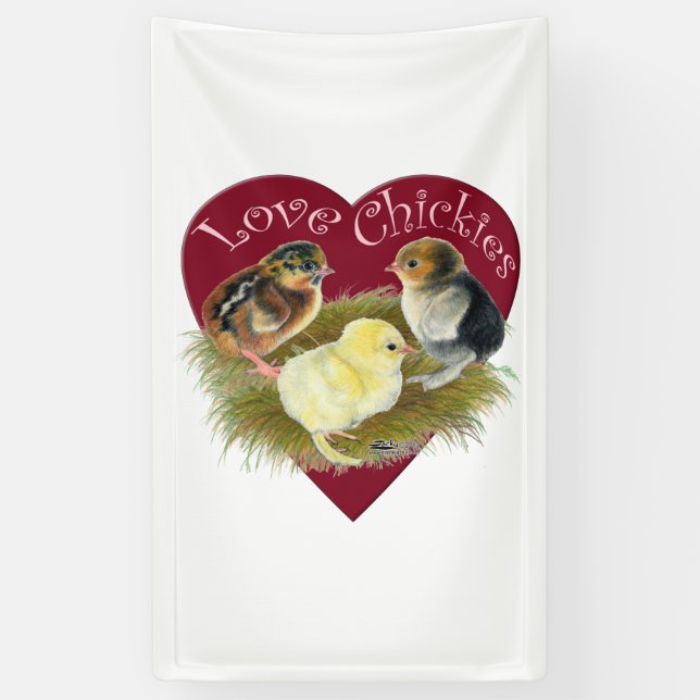 Banderoles Amoureuses des poussins (Vertical)