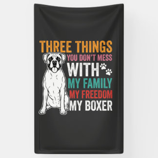 Banderoles Amoureux du chien de la famille Boxer Freedom