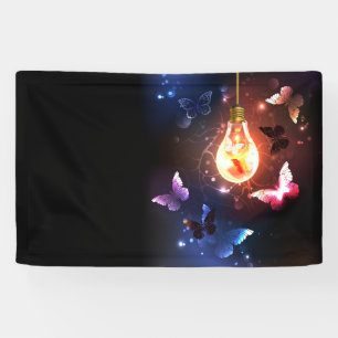 Banderoles Ampoule lumineuse avec papillons nocturnes