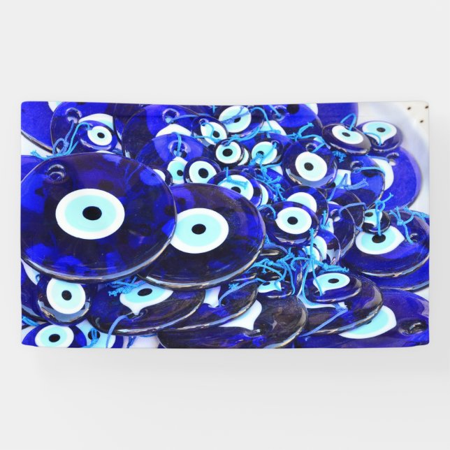 Banderoles Amulettes des yeux bleus (Horizontal)
