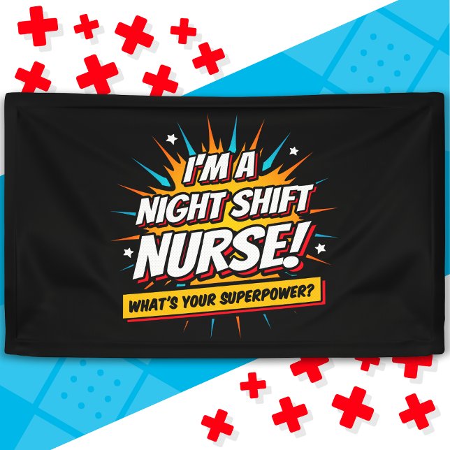 Banderoles Amusante Superpower Night Shift Infirmière Appréci (Créateur téléchargé)