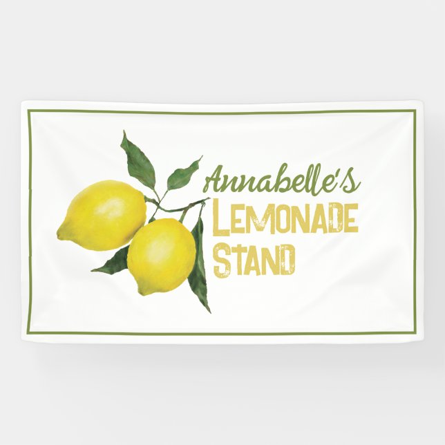 Banderoles Amusants Enfants Business Logo Lemonade Stand (Horizontal)