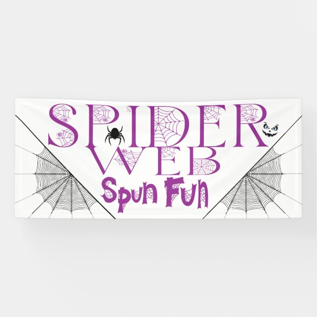 Banderoles Amusants Halloween Spun Fun Spider Web (Horizontal)