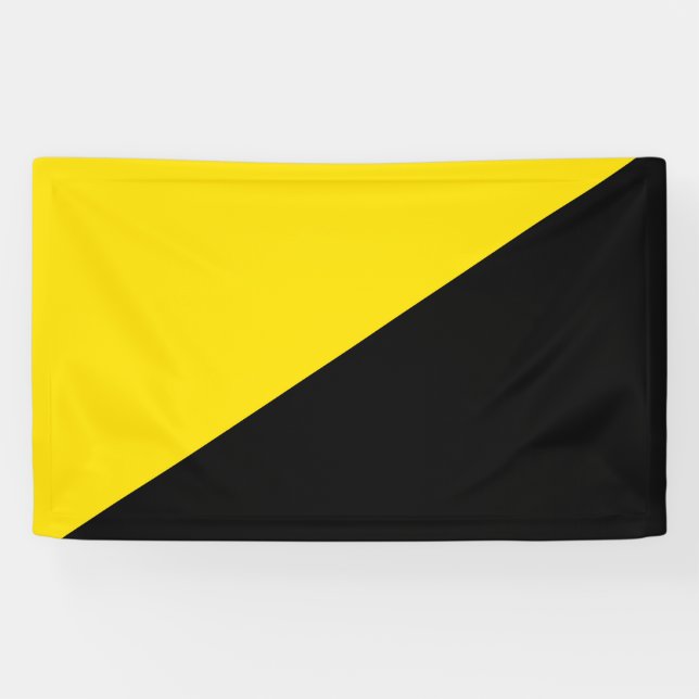 Banderoles Anarcho capitalisme drapeau anarchie symbole jaune (Horizontal)