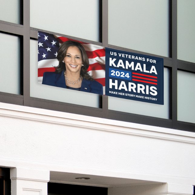 Banderoles Anciens combattants américains pour Kamala Harris  (Bâtiment extérieur)