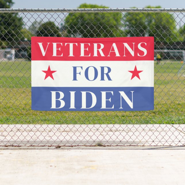 Banderoles Anciens Combattants Pour Joe Biden Président 2024 (En situation)