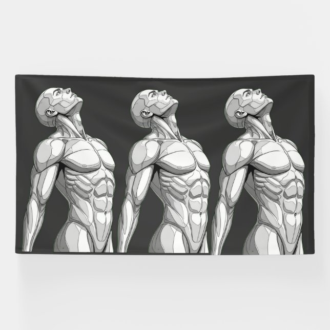 Banderoles Android Anatomy: Triple Cyborg Futuristic Banner (Horizontal)