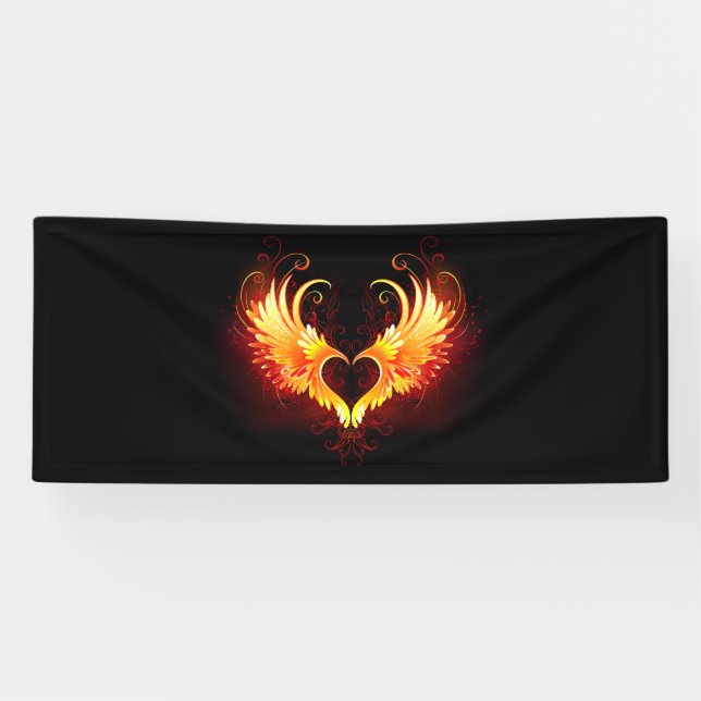 Banderoles Angel Fire Heart with Wings (Horizontal)