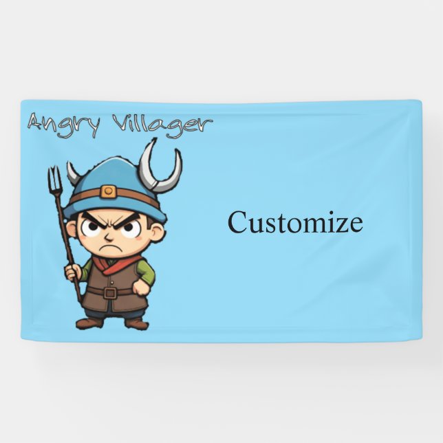 Banderoles Angry Villager Pitchfork Thunder_Cove (Horizontal)