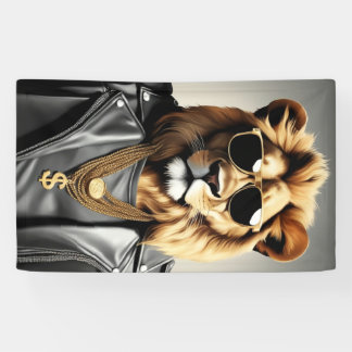 Banderoles Animal cool Avec Lunettes De Soleil Et Veste En Cu