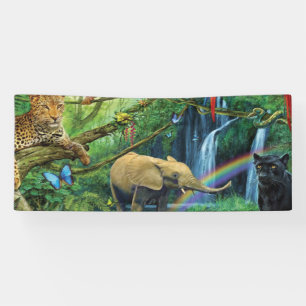 Banderoles Animals living together throw pillow