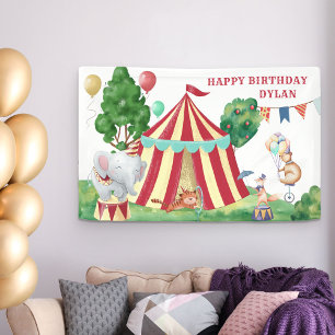 Banderoles Animaux de cirque et grand Anniversaire de enfant